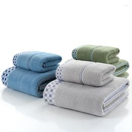 Serviette goutte 100% coton hommes ensemble 3 pièces/ensemble Plaid solide une pièce 70 140 cm bain deux pièces 34 74 cm visage essuie-mains