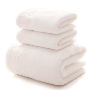 Serviette goutte 3 pièces/ensemble 100% coton bain blanc gris main visage fille/homme salle de bain serviettes rectangulaires