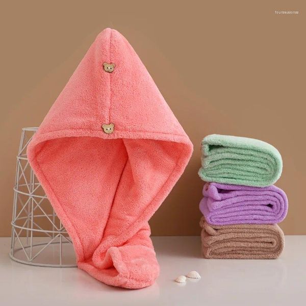 Serviette sèche cheveux bonnet ananas grille haute densité corail velours bain brodé séchage rapide forte Absorption d'eau épaissie maison