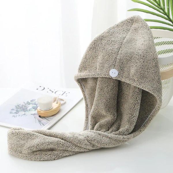 Toalla Eco-friendly Super Absorbent Bath Bath Bath Head Turban Wrap Toallas de ducha seca rápida Sombrero Para mujeres secas