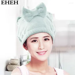 Serviette eheh femmes dame casquette de douche chauffeur de cheveux sèche super absorbant adulte mignon baignoire rapide sèche-turban shampooing