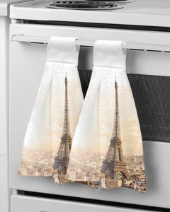 Handdoek Eiffeltoren Gebouw Stad Hand Microvezelstof Hangend Voor Badkamer Keuken Sneldrogend