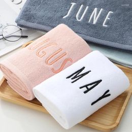 Serviette des lettres embrofiées face à coton pur serviettes rectangles douces bonnes absorption simples enfants créatifs adultes pour salle de bain à la maison
