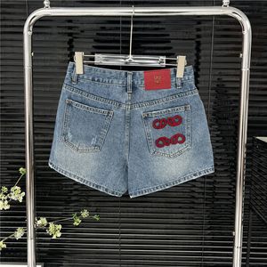 Handdoek borduurwerk jeans dames ontwerpers denim shorts meisje dame hiphop korte broek streetwear