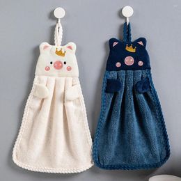 Serviette brodée de Style coréen, tissu doux absorbant suspendu, séchage rapide, dessin animé pour enfants, microfibre, séchage à la main