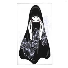 Handdoek gezicht mooie moslimvrouw in niqab bloemen zacht bad el spa gym sport hand handdoek handdoek microfibra secado rapido
