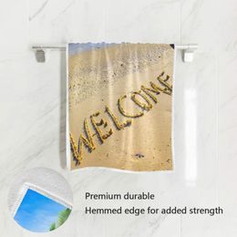 Serviette Visage Océan Plage Palmier Feuilles D'été Doux Bain El Spa Main Gym Sport Asciugamani Da Bagno