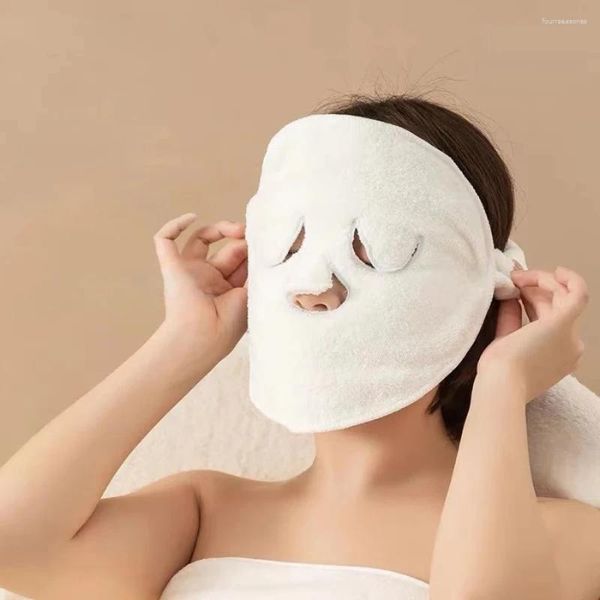 Serviette visage en forme de visage blanc hydratant et hydratant Salon de beauté masque à compresse froide épaissi