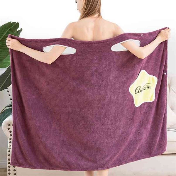 Serviette Fasion Ladies Wearable Peignoir Microfibre Doux Et Respectueux De La Peau Absorbant Bain el Ménage Salle De Douche Produits 210728