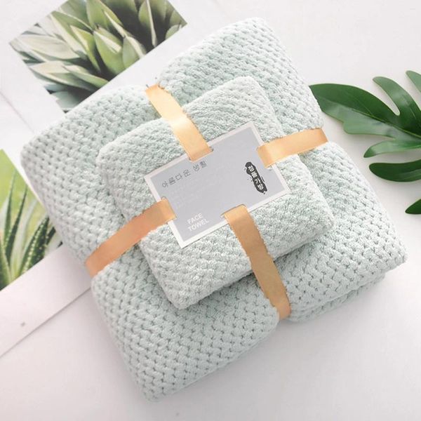 Serviette de bain en polaire, ensemble deux en un, haute densité, absorbante, douce et corail, textile de maison, pour la douche