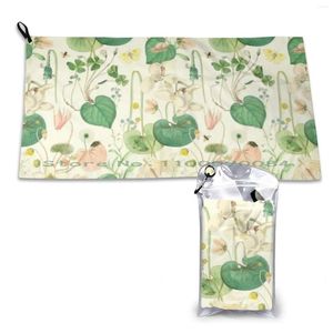 Motifs de fleurs de serviette Baignier de bain rapide à sec sports portables paon portables paon illustres animaux oiseau drôle