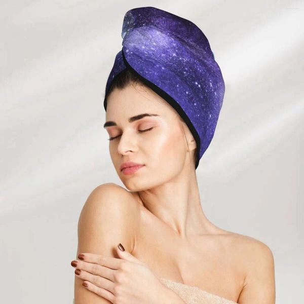 Serviette Galaxy Stars Butterfly Hair Bath Head Turban Enveloppe rapide sèche pour sécher les femmes Bathroomse