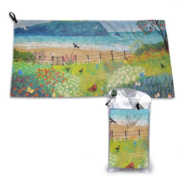 Serviette de jardin au bord de la mer, séchage rapide, salle de sport, bain de sport, paysages marins, jardins de bord de mer, papillons, fleurs, oiseaux