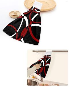 Serviette géométrique abstrait art moderne serviettes de main rouge maison cuisine salle de bain suspendue