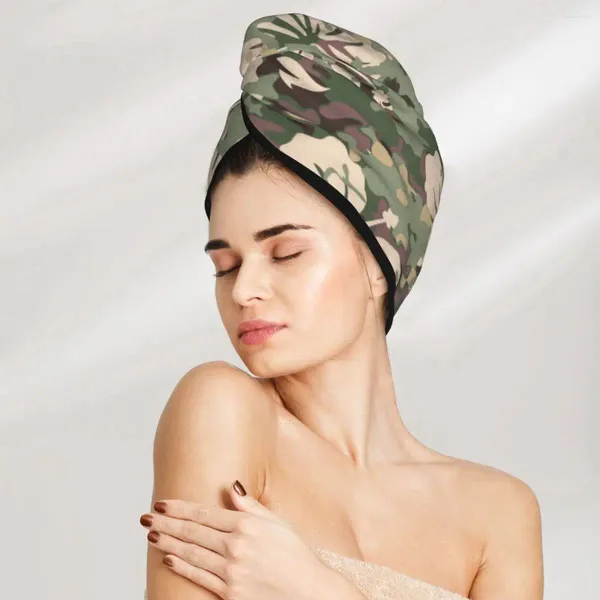 Toall Girl de secado para el cabello de toalla Aloha Patrón de camuflaje hawaiano Baño de la tapa de la tapa de la microfibera de absorción Turbante