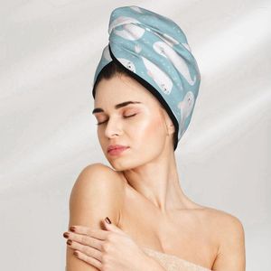 Toalla Chica Sombrero de secado de cabello Gorro de focas de dibujos animados Baño MicrofiberTowel Absorción Turbante