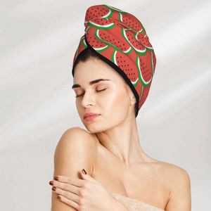 Handdoekmeisje haar droog hoed schattige watermeloen dop bad microfiberowel absorptie tulband
