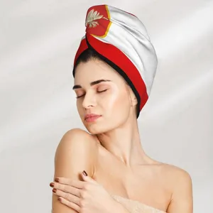 Handdoekmeisje haar droog hoed Polen vlagdop bad microfiberowel absorptie tulband