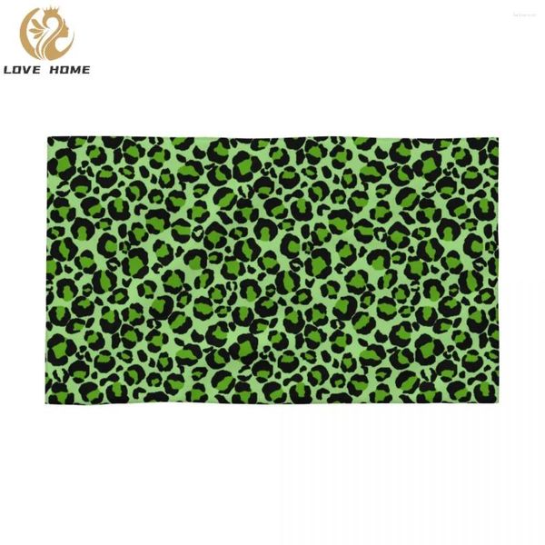 Toalla Leopardo verde Cheetah Piel de algodón estampado Toallas para acampar de campamento