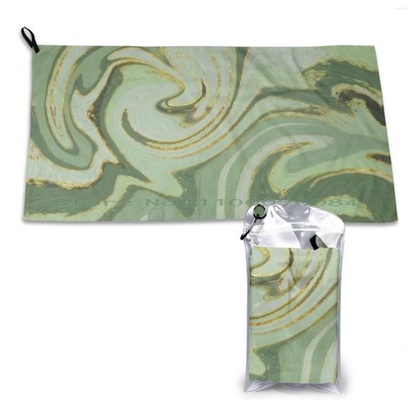 Serviette de bain en marbre vert, motif tourbillon, vagues modernes, séchage rapide, salle de sport, bain, billet Portable, aéroport, Aviation mondiale