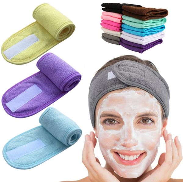 Serviette Head Band Spa Lavage du visage Maquillage Sweat Head Wrap Antidérapant Extensible Lavable Bandeau Bande de cheveux pour Sports Hairbands 10 Couleurs DHL