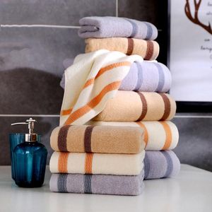 Handdoek hoge kwaliteit 100% katoenen badhanddoeken set streep dik zacht klein gezicht hand grote douche badkamer dropship toallas1