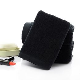 Serviette de haute qualité noir visage serviettes coton doux plage maison salle de bain douche cheveux secs forte Absorption d'eau pour adultes