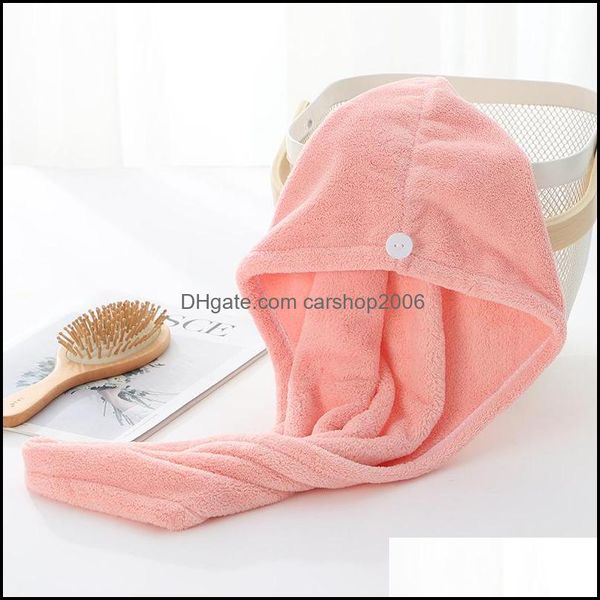 Serviette Textiles de maison jardin Ll microfibre séchage rapide douche cheveux casquettes magique Super absorbant séchage Turban Wrap chapeau Dhizy