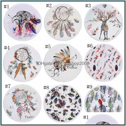 Serviette Maison Textiles Jardin Ll Ronde Plage Dreamcatcher Glands Serviettes Imprimé Tapisserie Murale Femmes Châle Enfants Paymat Dhdl1