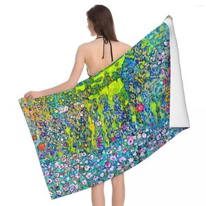 Serviette paysage horticole avec colline par Gustav Klimt bain plage microfibre peinture Art voyage natation Camping serviettes