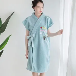 Handdoek Japanse Traditionele Stijl Vrouw Borduren Pyjama Nachtkleding Katoen Kimono Yukata Lover Home Badjas Nachtjapon Vrijetijdskleding