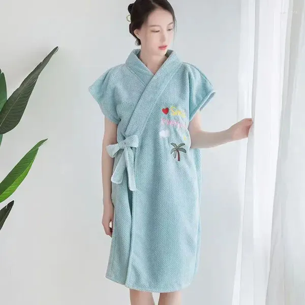 Toalla estilo tradicional japonés mujer bordado pijamas ropa de dormir algodón kimono yukata amante casa albornoz camisón ropa de ocio