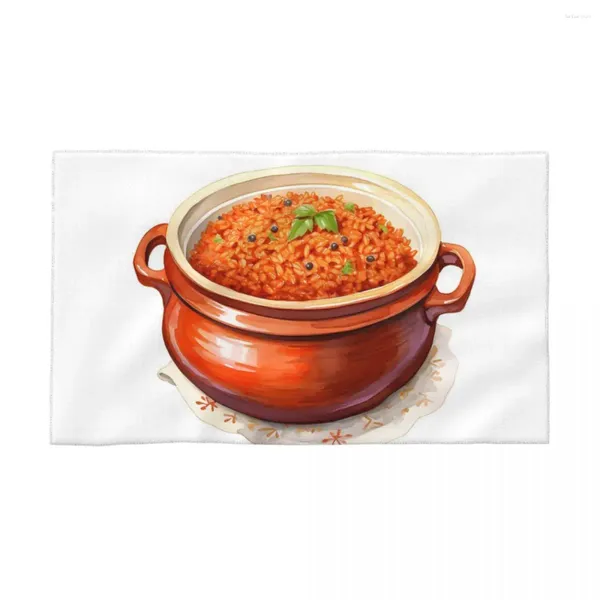 Toalla Jollof Rice Pot Acuarela 40x70cm telas de tela de lavado