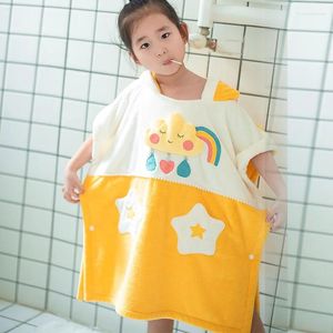 Serviette de bain de style coréen pour enfants, jupe de bain super douce et absorbante, portable à la maison, plage, natation, polaire corail, cape à capuche pour bébé