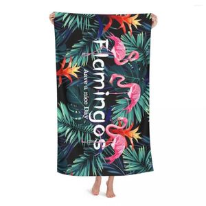 Serviette charmante flamantsie serviettes de bain microfibre robe robe femmes / homme salle de bain maison textile de douche absorbante plage