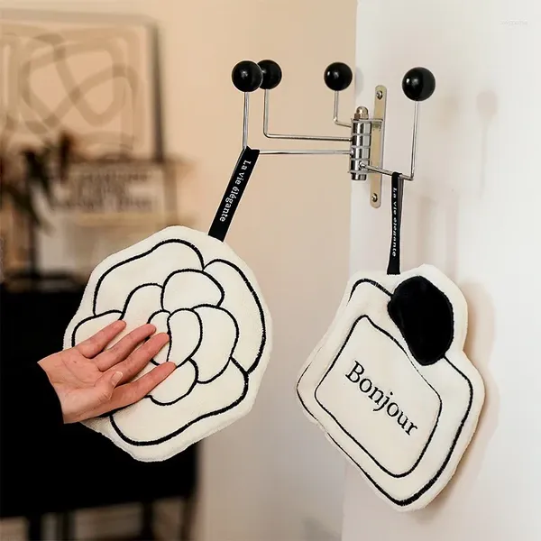 Toallas Diseño de lujo bordado limpieza hangible absorbente de la mano de la mano de doble espesada suministros de cocina toallas cuadradas
