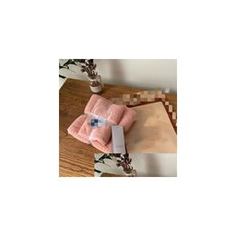 Handdoek Luxe handdoeken 2-delig Blauw Vetbad Cartoon Koraal Fleece Absorberend Set Drop Delivery Huis Tuintextiel Homefavor Dhysk