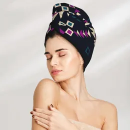 Handdoek Magic MicroFiber Douchedop Tribal Ethnic Hipster Geometrisch Bad Droog haar Snel drogen Soft Lady Turban Head