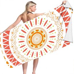 Serviette Mandala plage Sports nautiques en plein air séchage rapide natation Surf serviettes Portable grand tapis de Yoga chaise couverture 231030