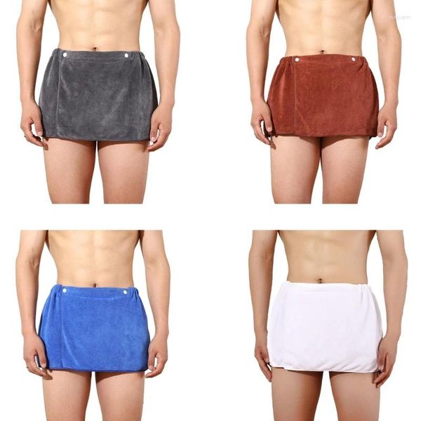 Toalla Hombres Suave Baño usable Corto Coral Fleece Natación Playa Manta Sexy Ropa de dormir Albornoz Pantalones