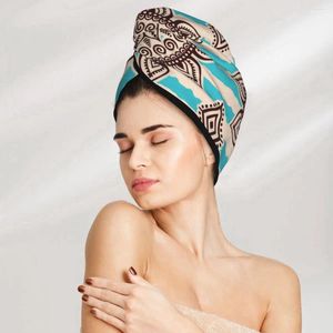 Handdoek microvezelmeisjes badkamer drogen absorberend haar ethisch tribaal patroon magie douchekap tulband hoofd wrap