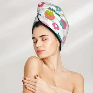 Handdoek microvezelmeisjes badkamer drogen absorberend haar schattige aardbei en bloem magie douche dop tulband hoofd wrap
