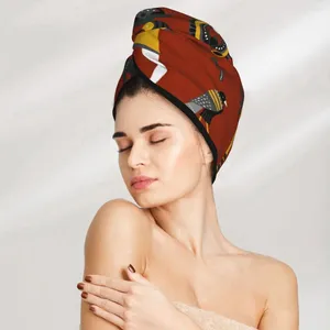 Handdoek microvezel haarverzorging cap oude Egyptische religie patroon absorberende wrap snel drogen voor vrouwelijke meisjes