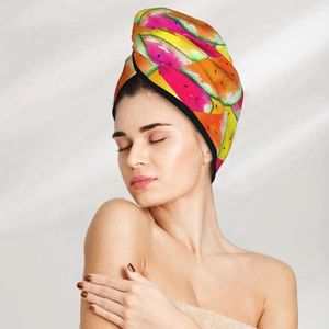 Handdoek Microvezel Haarverzorgingskap kleurrijke watermeloenplakken absorberende wikkel snel drogen voor vrouwen meisjes