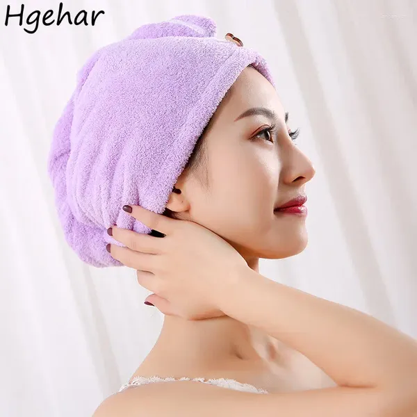 Serviette microfibre super absorbant serviettes de cheveux enveloppez les femmes maquillage turban maquillage de douche solide