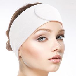 Toalla de microfibra, trama tejida, maquillaje, banda para el cabello en blanco y negro, diadema femenina de belleza, logotipo bordado personalizado