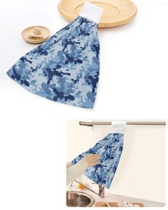 Handdoek militair blauw camouflage hand handdoeken huis keuken badkamer hangende vaatdoek lussen snel droge droge zachte absorberende