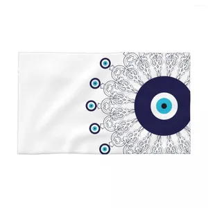 Serviette bleu marine blanc méditerranéen mauvais œil motif Mandala séchage rapide bohème Boho serviettes de piscine en coton Super doux