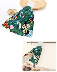 Serviette nordique style fleur de palmier feuille papillon serviettes de main de cuisine maison salle de bain suspendue