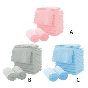 Lot de 12 serviettes de toilette en velours corail, tissu pour le visage, Absorption d'eau douce, couleur unie, serviettes de cuisine pour vert